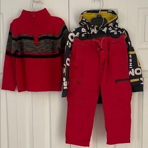 Set: pants, sweater, hoodie